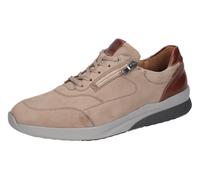 Sneaker WALDLÄUFER "K-Fabian", Herren, Gr. 9 (43), beige (beige, cognac), Nappaleder, Nubukleder, kontrastfarbene Details, Schuhe Sneaker, in Weite H (= sehr weit), Freizeitschuh, Halbschuh, Schnürsch