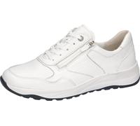 Sneaker WALDLÄUFER "K-JOHN", Herren, Gr. 9 (43), weiß, Nappaleder, unifarben, Schuhe Sneaker, Schnürschuh, Bequemschuh, K-Weite, mit seitlichem Reißverschluss (74552160-9) weiß