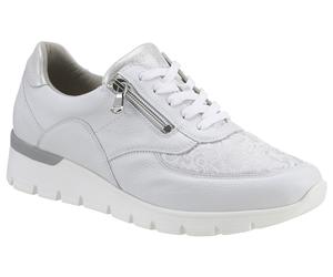Sneaker WALDLÄUFER "K-RAMONA-Soft", Damen, Gr. 5 (38), silber (weiß, silberfarben), Nappaleder, Nubukleder, Textil, Schuhe Sneaker, in Weite K, mit Orthotritt, Freizeitschuh, Halbschuh, Schnürschuh (7