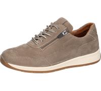 Sneaker WALDLÄUFER "KILIAN", Herren, Gr. 7 (40,5), beige, Nubukleder, unifarben, Schuhe Sneaker, Schnürschuh, Bequemschuh mit seitlichem Reißverschluss, K-Weite (51453748-7)