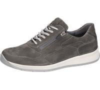 Sneaker WALDLÄUFER "KILIAN", Herren, Gr. 9 (43), grau, Nubukleder, unifarben, Schuhe Sneaker, Schnürschuh, Bequemschuh mit seitlichem Reißverschluss, K-Weite (88197814-9) grau