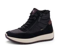 Sneakerboots ARA "NEW YORK", Damen, Gr. 6,5, schwarz (schwarz, dunkelrot), Textil, Veloursleder, Schuhe Sneakerboots, Winterboots, Snowboots mit Gore-Tex, H-Weite (84148245-6,5) schwarz, dunkelrot