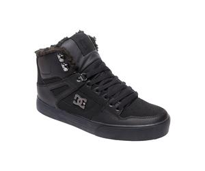 Sneakerboots DC SHOES "PURE HIGH-TOP WC WNT", Herren, Gr. 43, schwarz (schwarz, schwarz, schwarz), Leder, unifarben, Schuhe Sneakerboots, Winterschuhe, Winterboots, Schnürboots, Wintersneaker, gefütte
