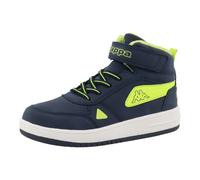 Sneakerboots KAPPA "Jello", Mädchen, Gr. 32, blau (denim, lime), Synthetik, Schuhe Sneakerboots, Winterschuhe, Winterboots, Sneaker, gefüttert (48096338-32) denim, lime