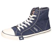 Sneakerboots LERROS, Herren, Gr. 40, jeansblau, Textil, kontrastfarbene Details, Schuhe Sneakerboots, Schnürboots, High Top Sneaker, Canvas-Boots mit Gummikappe (15088236-40) jeansblau