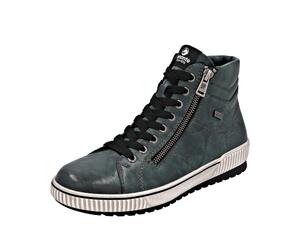 Sneakerboots REMONTE, Damen, Gr. 38, petrolfarben, Leder, Lederimitat, Schuhe Sneakerboots, Schnürboots, Stiefelette, Casual-Boots mit Reißverschluss (46190724-38) petrolfarben