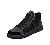 Sneakerboots REMONTE, Damen, Gr. 42, schwarz, Leder, Textil, Schuhe Sneakerboots, Schnürboots, Stiefelette mit seitlichem Reißverschluss (59198105-42) schwarz