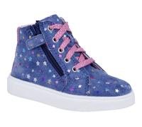 Sneakerboots RICHTER "Flora", Jungen, Gr. 29, dunkelblau, multi, Glattleder, Veloursleder, bedruckt, leicht glänzend, Schuhe Sneakerboots, Kinderschuh, Schnürer mit WMS, Größenschablone zum Download (