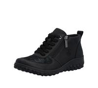 Sneakerboots RIEKER, Damen, Gr. 37, schwarz, Lederimitat, Schuhe Sneakerboots, High Top Sneaker, Schnürboots, Stiefelette mit floralem Muster (21855553-37) schwarz
