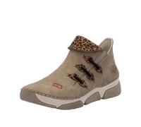 Sneakerboots RIEKER, Damen, Gr. 38, hellbeige, leo, Nubuklederimitat, kontrastfarbene Details, Schuhe Sneakerboots, Schlupfboots, Stiefelette, High Top Sneaker mit Innenreißverschluss (50977944-38) he