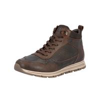 Sneakerboots RIEKER, Herren, Gr. 43, braun (dunkelbraun), Glattleder, Veloursleder, Schuhe, Schnürboots, High Top Sneaker, Schnürschuh mit Innenreißverschluss (65541635-43) dunkelbraun