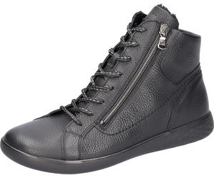 Sneakerboots WALDLÄUFER "H-CLOE", Damen, Gr. 7 (40,5), schwarz, Nappaleder, unifarben, Schuhe Sneakerboots, Schnürboots, Bequemschuh, Reißverschlüsse, in Komfortweite H (40296063-7) schwarz