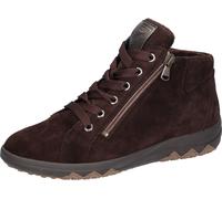 Sneakerboots WALDLÄUFER "H-TERESA", Damen, Gr. 9,5 (44), braun (dunkelbraun), Nappaleder, Veloursleder, unifarben mit Farbeinsatz, Schuhe Sneakerboots, Schnürboots, Stiefelette, Bequemschuh in Komfort