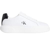 Sneaker CALVIN KLEIN JEANS "CHUNKY CUPSOLE LACEUP LTH", Herren, Gr. 44, weiß, schwarz, Leder, Lederimitat, Basic, Schuhe Sneaker, Freizeitschuh, Halbschuh, Schnürer mit CK-Logoprägung (21759659-44) we