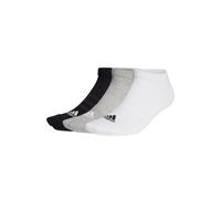 Sneakersocken ADIDAS ORIGINALS "Socken Cushioned Low-Cut 3er Pack", Damen, Gr. 43-45, bunt (schwarz, grau, weiß), Obermaterial: 62% Baumwolle CO. 36% Polyester PES. 1% Elasthan EL. 1% Nylon NY., Socke