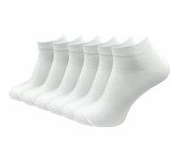 Sneakersocken aus Baumwolle | Extra feines Maschenbild - Absolut blickdicht | Damen & Herren (6 Paar) - Weiss / 47 - 50
