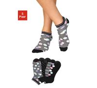 Sneakersocken BENCH., Damen, Gr. 35-38, schwarz, Baumwolle, Elasthan, Polyamid, gepunktet, gestreift, unifarben, elastisch, Socken Sneakersocken, gestreift und gepunktet (655494-35) schwarz