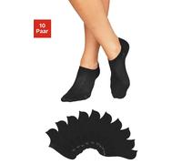 Sneakersocken BENCH. "Damen Füßlinge, Rutschfest Silikon, Atmungsaktive Kurzsocken", Herren, Gr. 35-38, schwarz (10x schwarz), Baumwolle, Baumwollmischung, Elasthan, Polyamid, unifarben, elastisch, So