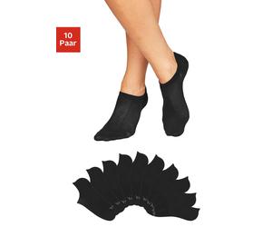 Sneakersocken BENCH. "Damen Füßlinge, Rutschfest Silikon, Atmungsaktive Kurzsocken", Herren, Gr. 35-38, schwarz (10x schwarz), Baumwolle, Baumwollmischung, Elasthan, Polyamid, unifarben, elastisch, So