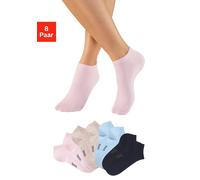 Sneakersocken BENCH., Damen, Gr. 35-38, 2x marine, 2x beige, 2x rosa, 2x hell blau, Baumwollmischung, unifarben, elastisch, Socken Sneakersocken, mit weicher Baumwolle (31945559-35) 2x marine, 2x beig