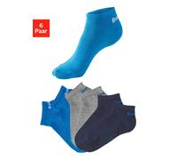 Sneakersocken BENCH. "für Damen und Herren in Baumwollmischung, für Sport und Freizeit", Herren, Gr. 35-38, blau (2x marine, 2x grau meliert, 2x royalblau), Baumwollmischung, elastisch, Socken Sneaker