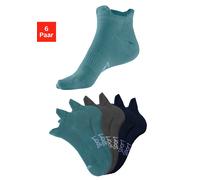 Sneakersocken BENCH., Herren, Gr. 39-42, bunt (2x dunkel mint, 2x grau, 2x marine), Baumwollmischung, unifarben, elastisch, Socken Sneakersocken, mit feiner Mesh Konstruktion und Mittelfußgummi (27868