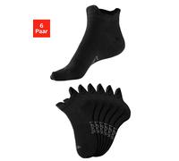 Sneakersocken BENCH., Herren, Gr. 43-46, schwarz (6x schwarz), Baumwollmischung, unifarben, elastisch, Socken Sneakersocken, mit feiner Mesh Konstruktion und Mittelfußgummi (99611151-43) 6x schwarz