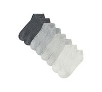Sneakersocken BONPRIX, Herren, Gr. 35-38, hellgrau meliert, grau meliert, natur meliert, anthrazit meliert, Baumwollmischung, meliert, unifarben, elastisch, Socken Sneakersocken, je 2 pro Farbweg (599