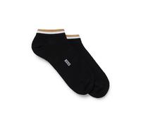 Sneakersocken BOSS "2P AS Uni stripe CC", Herren, Gr. 43-46, schwarz (schwarz_001), Baumwollmischung, unifarben, Socken Sneakersocken, mit geringeltem Abschluss (49420959-43) schwarz_001