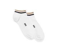 Sneakersocken BOSS "2P AS Uni stripe CC", Herren, Gr. 43-46, weiß (weiß_100), Baumwollmischung, unifarben, Socken Sneakersocken, mit geringeltem Abschluss (60208623-43) weiß_100