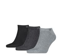 Sneakersocken CALVIN KLEIN "CK MEN SNEAKER", Herren, Gr. 39-42, schwarz (grau melange), Baumwollmischung, normal, Socken Sneakersocken, mit kleinem Rippenbündchen, Cotton-Mix, elastisch (68743624-39)