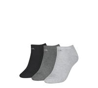 Sneakersocken CALVIN KLEIN "CK WOMEN SNEAKER", Damen, Gr. 39-42, Sockengröße, schwarz-weiß (grau melange), Baumwollmischung, normal, Socken Sneakersocken, schmales Rippenbündchen, Cotton-Mix, elastisc