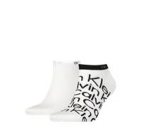2er Pack Calvin Klein All-Over Print Sneakersocken Herren 002 - white 43-46
