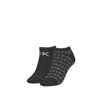 2er Pack Calvin Klein All-Over-Logo Sneakersocken Damen 001 - black