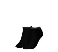 Sneakersocken CALVIN KLEIN JEANS "CK WOMEN SNEAKER 2P SHINY LOGO", Damen, Gr. 39-42, schwarz, Materialmix, normal, Socken, glänzendee Calvin Klein-Logo, komfortabler Gummibund (25657606-39) schwarz