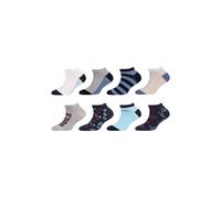 Sneakersocken CAMANO "8er Pack", Mädchen, Gr. 27-30, captain's blau, 68% Baumwolle, 31% Polyamid, 1% Elasthan, gemustert, Socken Sneakersocken (10343825-27) captain's blau