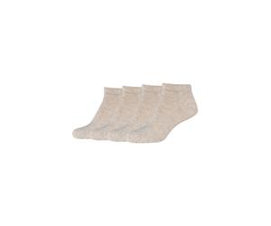 Sneakersocken CAMANO "bamboo 4er Pack", Herren, Gr. 43-46, beige (nature melange), 80% Viskose, 19% Polyamid, 1% Elasthan, uni, Socken Sneakersocken (91361328-43) nature melange