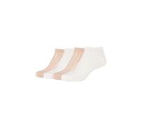 Sneakersocken CAMANO "Sneakersocken 4er Pack", Damen, Gr. 39-42, weiß (sanftes weiß), 82% Baumwolle, 17% Polyamid, 1% Elasthan, Zopfmuster, Socken Sneakersocken (74190768-39) sanftes weiß
