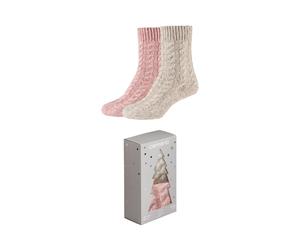 Sneakersocken CAMANO "warm & cozy", Damen, Gr. 35-38, rosa (dusty rose), Materialmix, unifarben, Socken Sneakersocken, mit Zopfmuster, Rippenbündchen (34831920-35) dusty rose