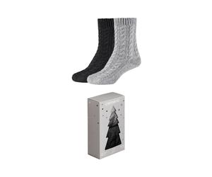 Sneakersocken CAMANO "warm & cozy", Damen, Gr. 35-38, schwarz mix, Materialmix, Socken Sneakersocken, mit Zopfmuster, Rippenbündchen (27304869-35) schwarz mix