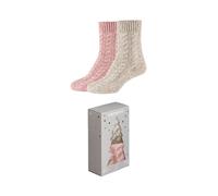 Sneakersocken CAMANO "warm & cozy", Damen, Gr. 39-42, rosa (dusty rose), Materialmix, unifarben, Socken Sneakersocken, mit Zopfmuster, Rippenbündchen (34831920-39) dusty rose