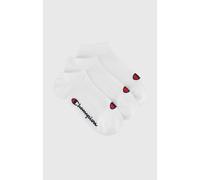 Sneakersocken CHAMPION "3 Pack Sneaker Socks", Damen, Gr. 43-46, wht, wht, wht, ns, Obermaterial: 67% Baumwolle, 25% Polyester, 6% Polyamid, 2% Elasthan, Socken Sneakersocken, für sportive Aktivitäten