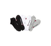 Champion Unisex Sneaker Socken, 6er Pack - Sneaker Socken Basic, Logo Schwarz/Weiß/Grau EU 35-38