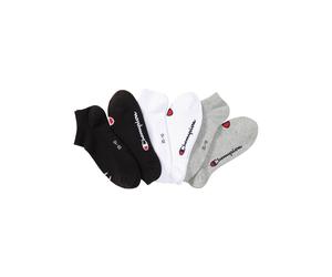 Sneakersocken CHAMPION "6pk Sneaker Socks", Herren, Gr. 39-42, grau, Obermaterial: 71% Baumwolle, 23% Polyester, 4% Polyamid, 2% Elasthan, Socken Sneakersocken, für sportliche Aktivitäten, Fitness und