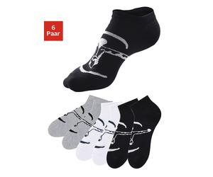 Sneakersocken CHIEMSEE "Damen Herren sportliche Sneaker Socken Kurzsocken atmungsaktiv", Herren, Gr. 35-38, schwarz-weiß (schwarz, weiß, grau), Baumwolle, Baumwollmischung, Elasthan, Polyamid, melange