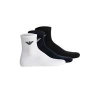Sneakersocken EMPORIO ARMANI "Socken SPORTY SPONGE 3er Pack", Herren, Gr. 39-46, schwarz (weiß, schwarz, blau), Obermaterial: 85% Baumwolle CO. 13% Polyamid PA. 2% Elasthan EL., Socken Sneakersocken (