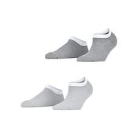 Sneakersocken ESPRIT "Allover Stripe", Damen, Gr. 35-38, schwarz-weiß (anthrazit melange), Baumwollmischung, gestreift, normal, Socken Sneakersocken, verstärkt, hochwertig, mit Streifen, schmales Bünd