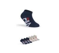 Sneakersocken FILA "JUNIOR UNISEX INVISIBLE SOCKS", Mädchen, Gr. 23-26, blau (navy grau), diverse Faserarten, unifarben, normal, Socken Sneakersocken, mit Logoschriftzug seitlich (82709433-23) navy gr