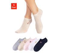 Sneakersocken H.I.S Gr. 35-38, blau (1 x marine, 1 weiß, rosa, beige, meliert, hellgrau, meliert) Damen Socken (86282626-35) 1 x marine, 1 x weiß, 1 x rosa, 1 x beige, meliert, 1 x hellgrau, meliert