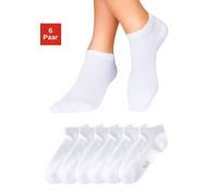 Sneakersocken H.I.S, Herren, Gr. 35-38, weiß (6x weiß), Baumwolle, Elasthan, Polyamid, uni, elastisch, Socken Sneakersocken, mit weicher Frotteesohle (63878113-35) 6x weiß